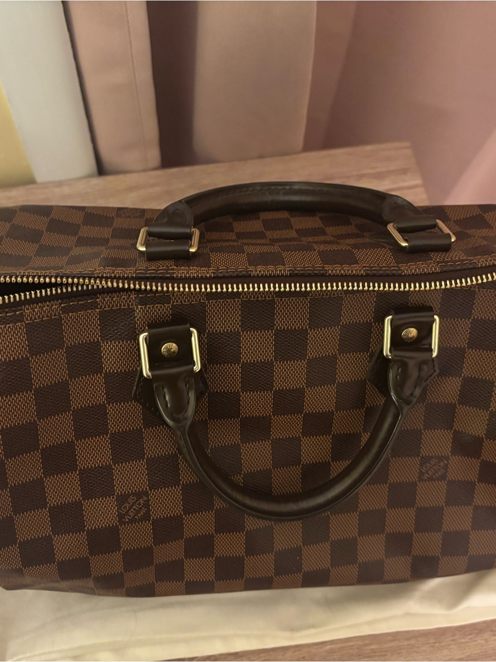 Louis Vuitton Speedy Duffle 35 Brown Canvas Damier Ebene - Picture 2 of 6